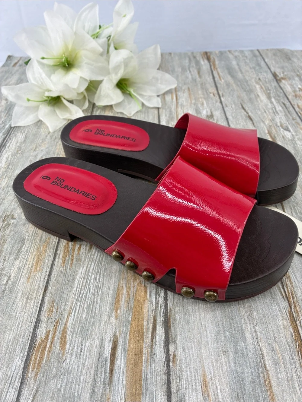 Women’s Sides Wooden Clog Slide Sandals Shoes Size 6